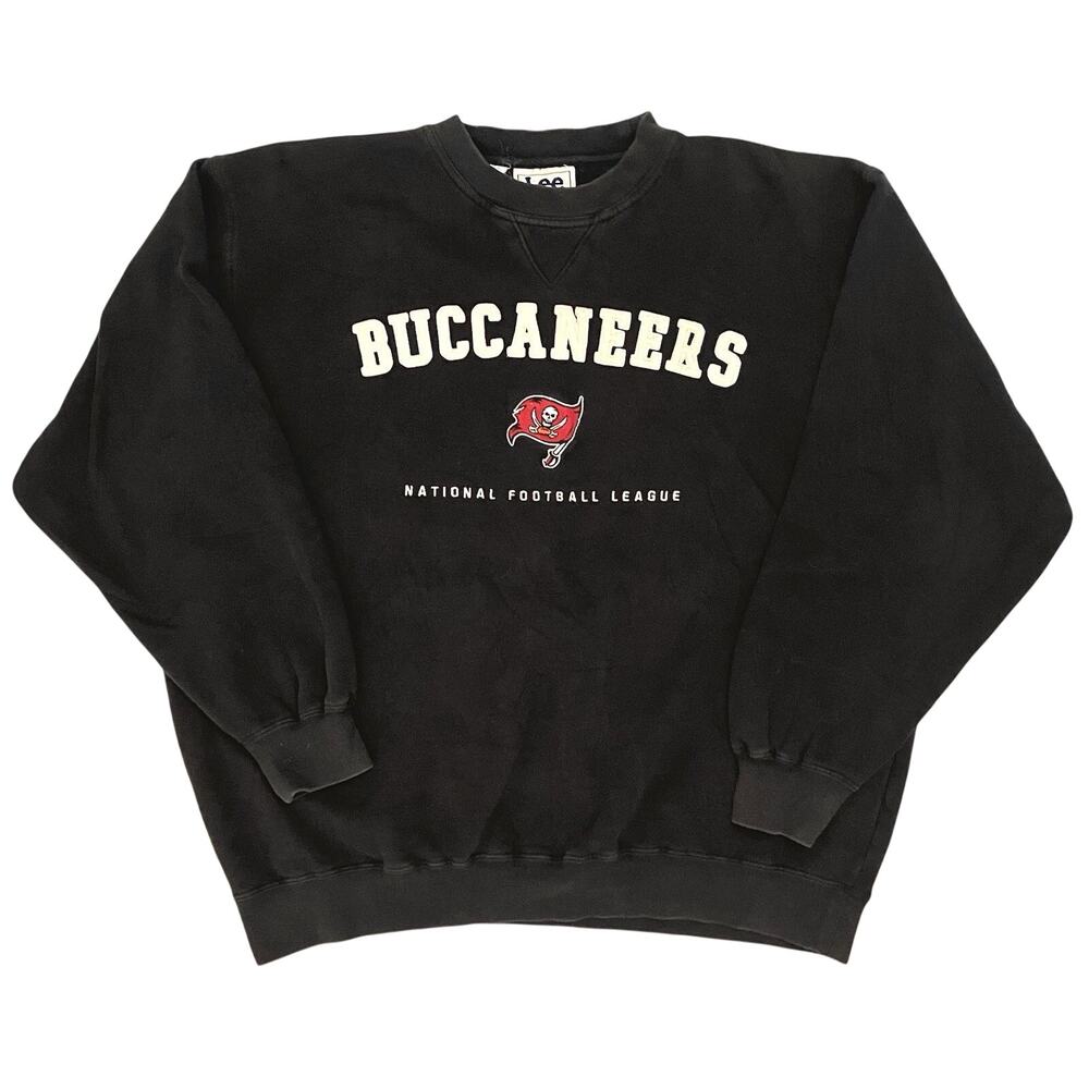 Vintage NFL Sweatshirt Tampa Buccaneers Embroidered Varsity Letter Crew Sz LG